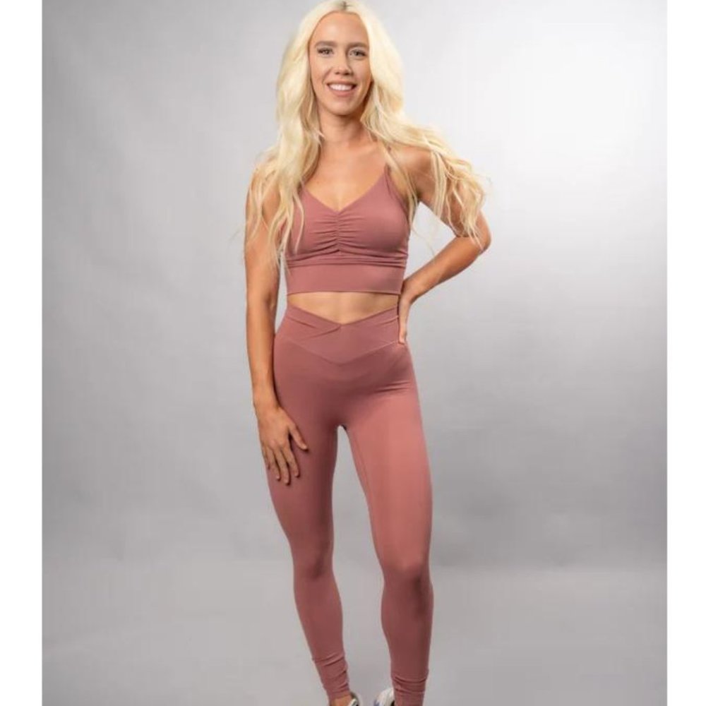 TYC Till YOU Collapse Effortless Vortex Scrunch Leggings - Mauve SZ S - Picture 4 of 9